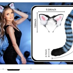 Blue and Black Cat Costume Set